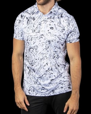 Sunday Swagger Mens Polo Marble Small Short Sleeve Classic Fit Shirt