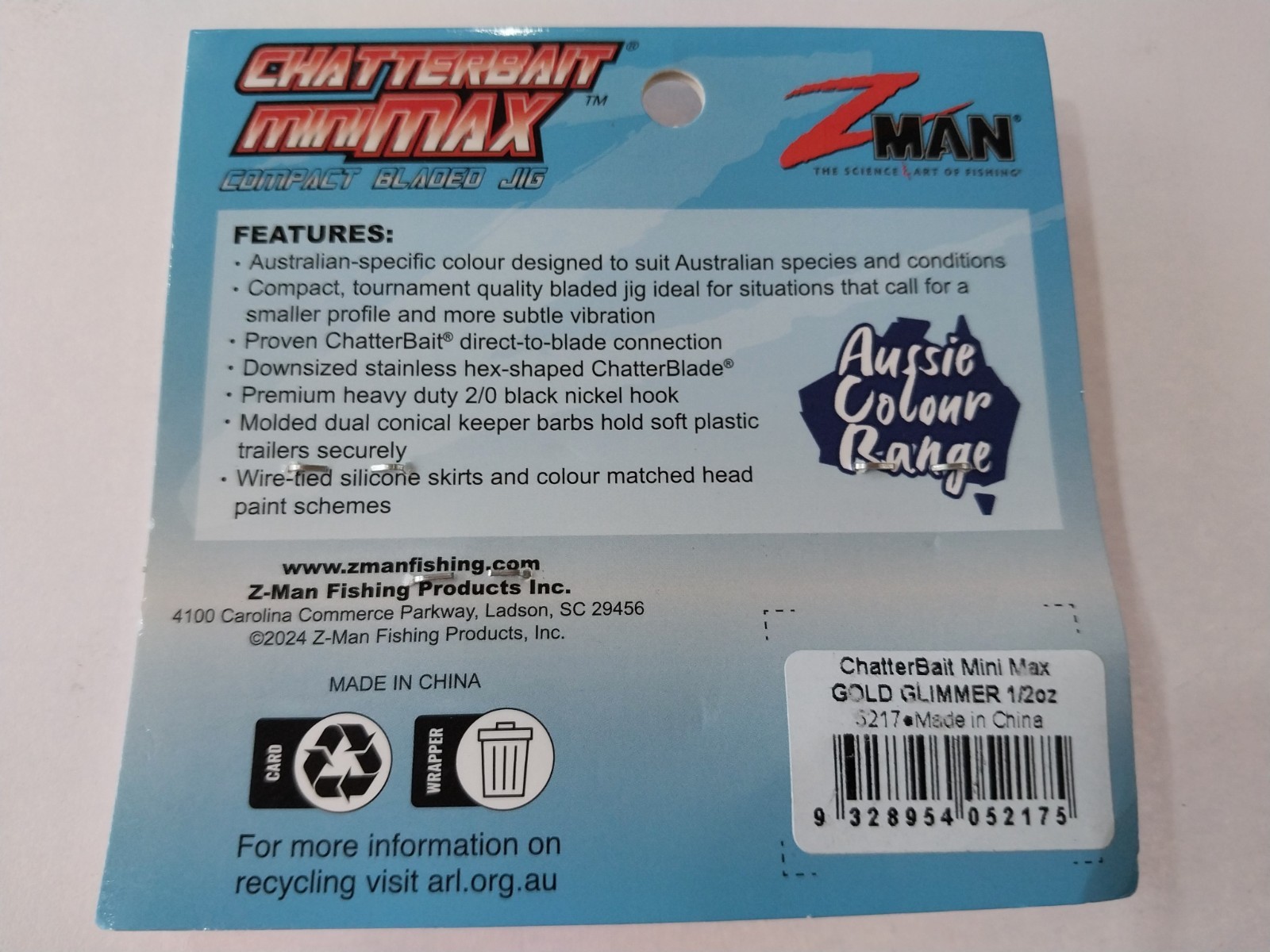 ZMan Chatterbait Mini Max 1/2oz Gold Glimmer Fishing Lure - Image 3