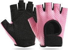 Breathable Half-Finger Workout Gloves for Women anti Slip Exercise Gloves for Cy