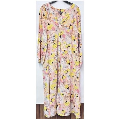 Style & CO Womens L Aries Floral Pink Button Up Midi Dress NWT AP89 | eBay