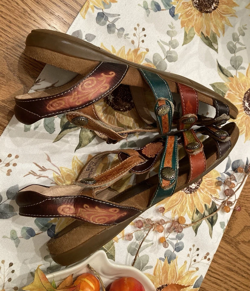 Women’s L’Artiste Gipsy Multicolored Leather Sandals By Spring Step Size 9 - Image 4 of 4