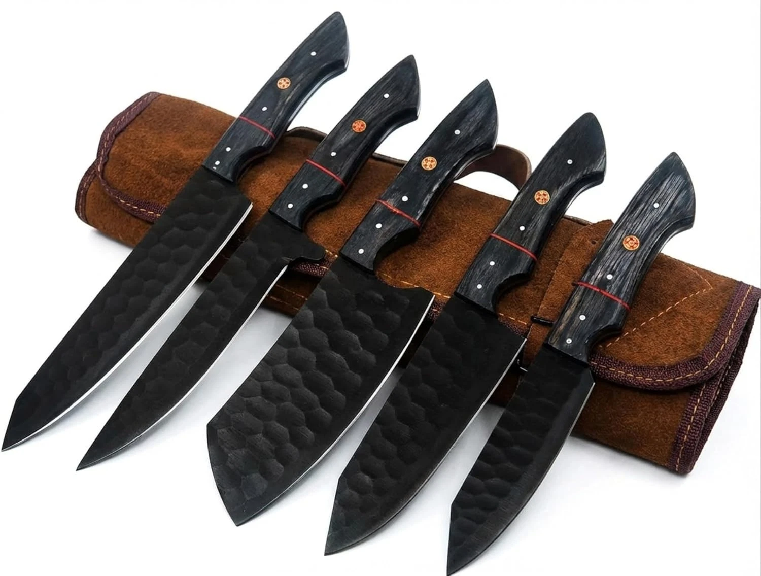 FORGE HIDE - Handmade Damascus Knife Set – 5 PCS Kitchen Knife Set with Leather
Opens in a new windo