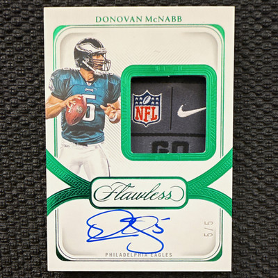2024 Panini Flawless Distinguished Patch Auto DPA-DMB Donovan McNabb Emerald 5/5