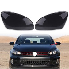 2* Schwarz Spiegelkappen Gehäuse Für VW CC Scirocco Eos Jetta 2011 2012-2016