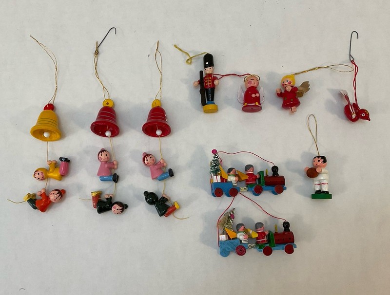LOt 10 VTG Small German-style Wood Christmas Ornaments