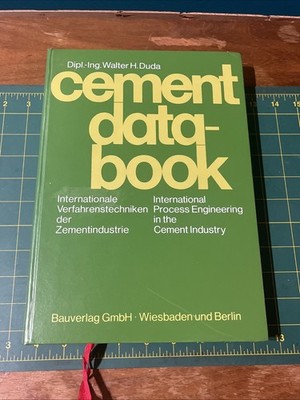 Cement Data Book International Process Engineering  Industry Walter Duda Signed