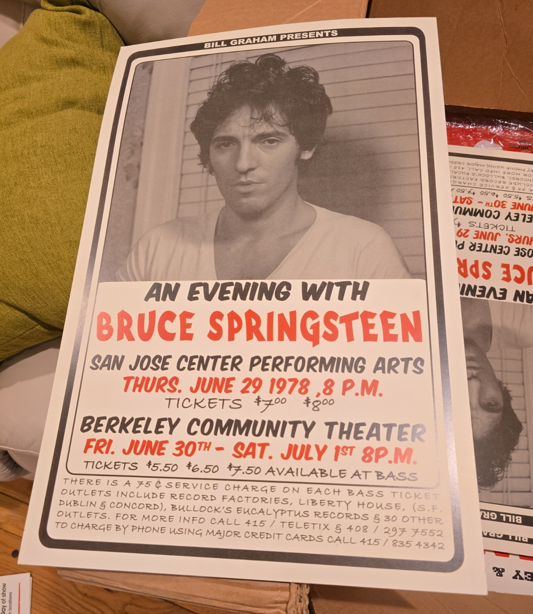 Vintage 1980s/90s Bruce Springsteen Concert Poster Repro NOS Rock