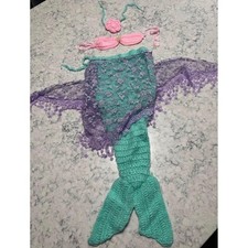Baby Mermaid Photo Prop Set Tail, Headband Lace Wrap