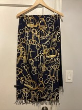 Gucci Silk Scarf with Cashmere Reverse New Unused HUGE