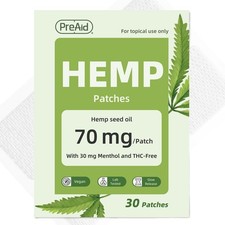 PreAid Hemp Seed Oil Patches with Menthol 70 mg Each 30 Pack UK Brand Fabric