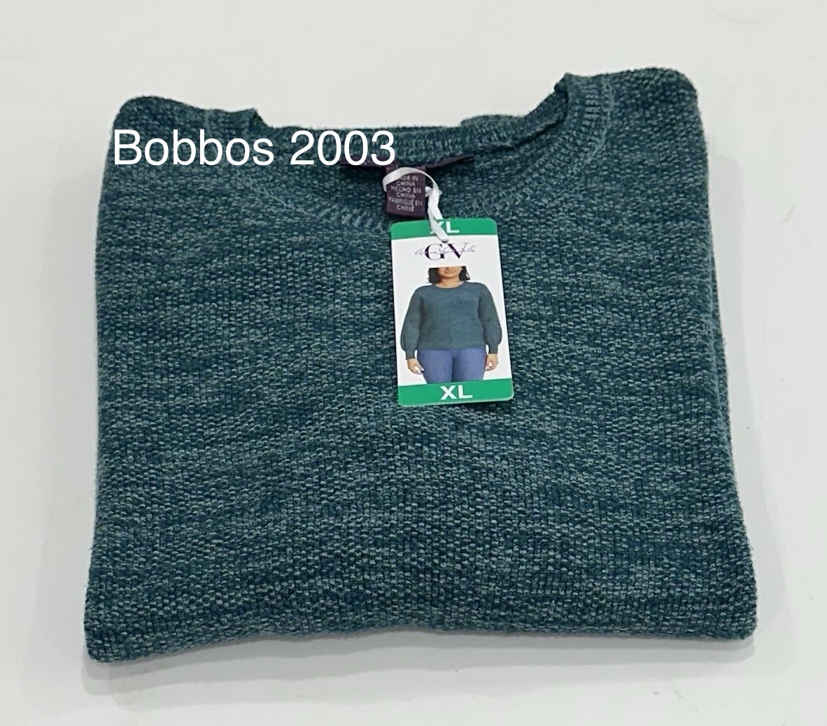 Gloria Vanderbilt Women's Ombre Crewneck Long Sleeve Sweater, Green, Size XL