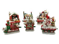 Rare Danbury Mint Westie Holiday Rail Christmas Express Train Set of 6