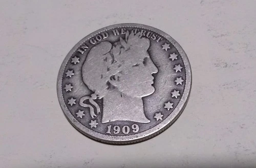 1909 Barber Liberty Head Half Dollar No Mint Mark