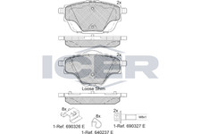 Icer Bremsbelagsatz Hinten Bosch-System für Opel Astra L Kombi ab 13->