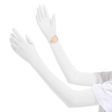 Sunscreen Gloves for Women and Men Summer UV Protection UPF50 Gardening White