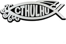 Fish Plastic Auto Emblem - Silver 5 1/4'' x 2''