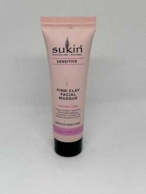 Sukin Pink Clay Mask 20mL NEW Vegan Paraben-Free Sensitive Skin Face Care