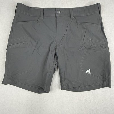 Eddie Bauer First Ascent Hiking Shorts Mens 40 Gray Stretch Cargo Trail