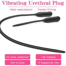 Silicone Electric Stretcher Urethral Sounding Rod Penis Plug Dilator Male S L