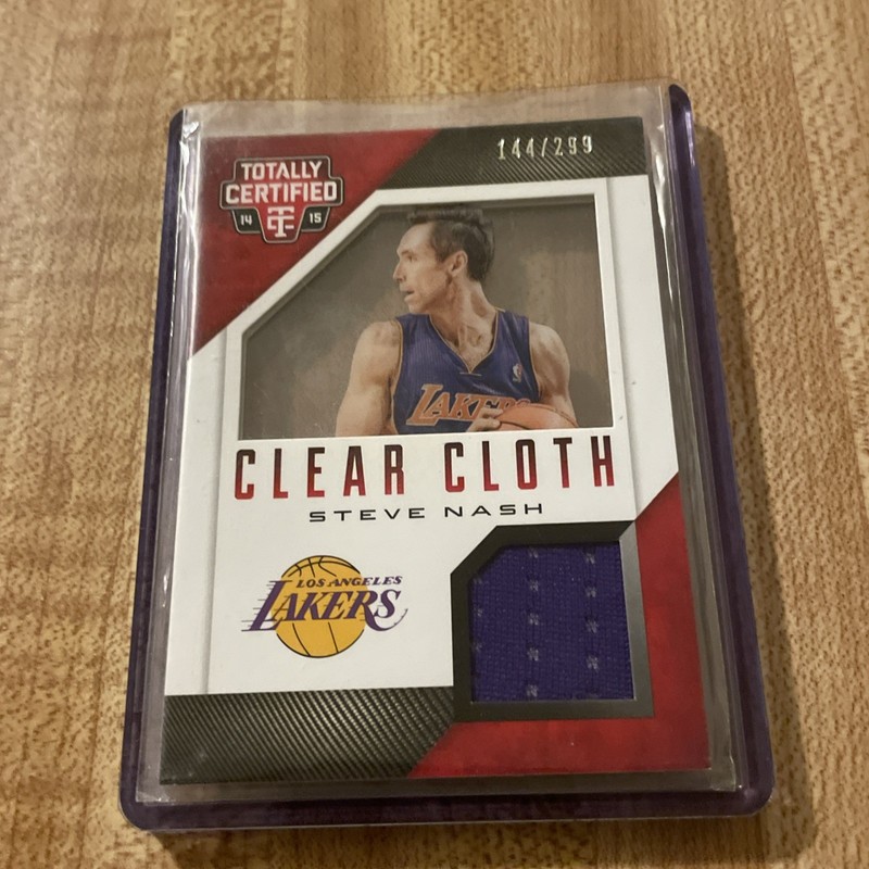 Steve Nash Game Used Jersey Card /299 Lakers Suns Clear Cloth