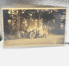 Antique Photo Men Car on trip with diary on back