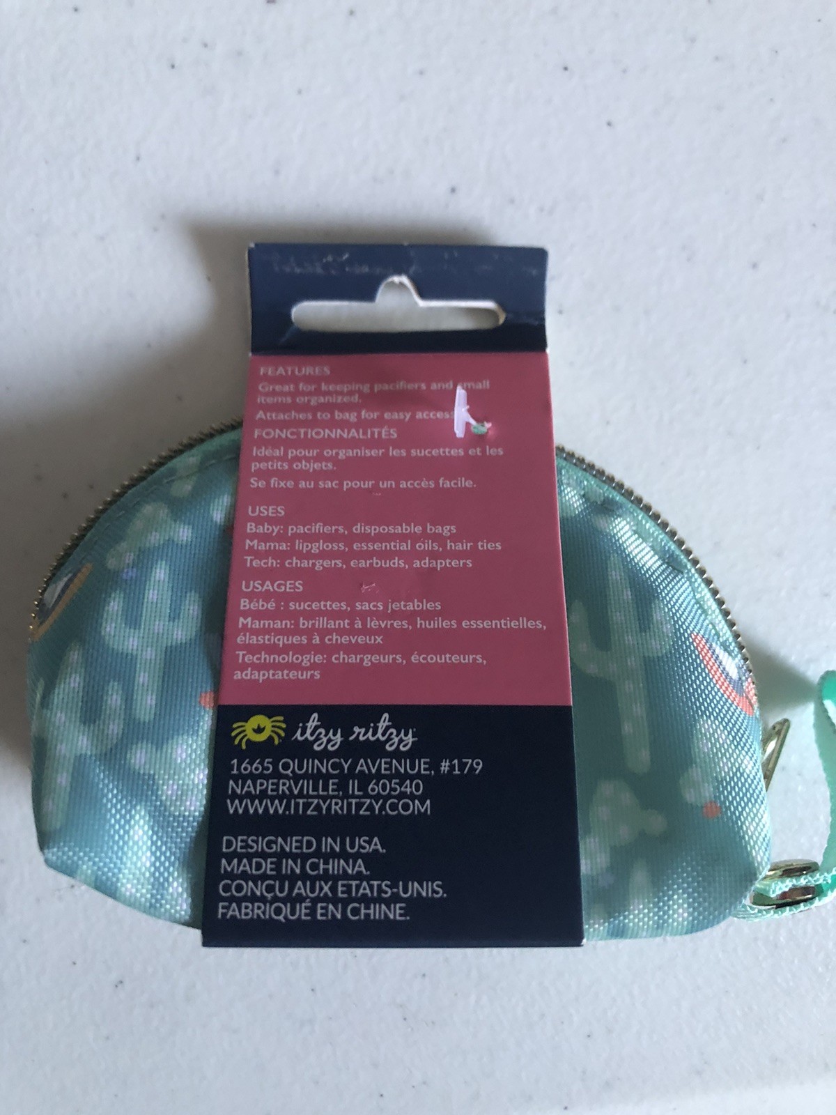 Itzy Ritzy Mama Baby Paci Everything Pacifier Pouches Holder Teal Pouch