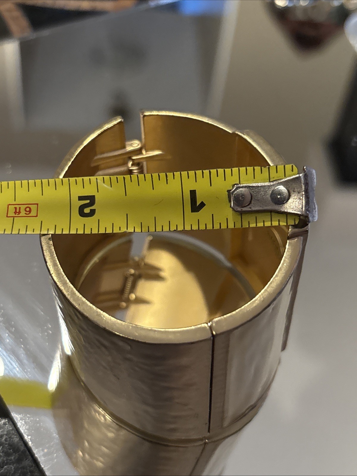 Chico's Statement Hinged Bangle Bracelet Hammered… - image 10