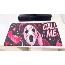 Horror Ghostface Call Me Mouse Pad 23.6"x11.5" Anti-Slip Desk Decor Keyboard Mat