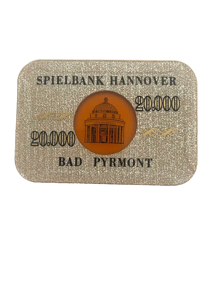 Casino Plaque Chip Jeton Spielbank Hannover / Bad Pyrmont 20 000 DM - Bild 1 von 1