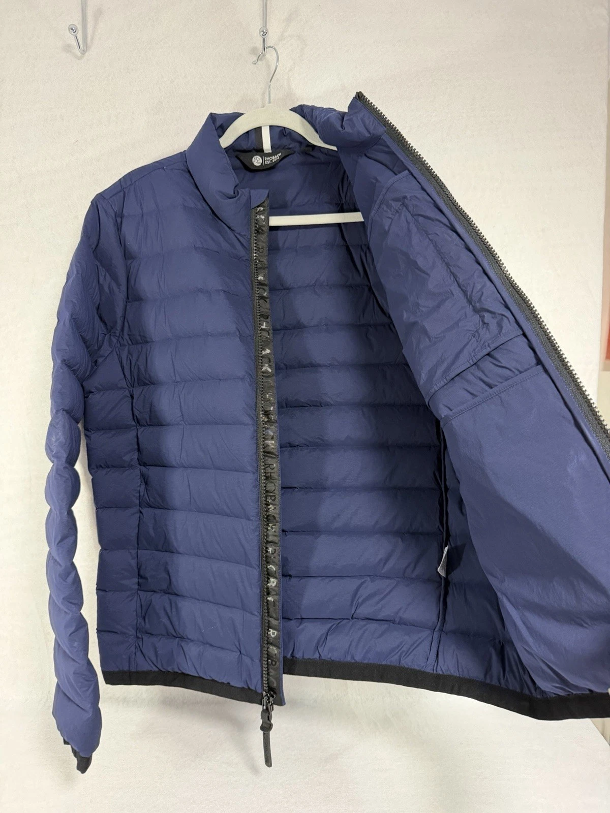 Rhoback Glide Down Jacket Men’s Medium Fleet Navy Blue Puffer Coat EUC Golf - product detail image 8