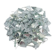 Silver Mixed Irregular Mosaic Glass Mosaic Tiles Pieces, 300g Mosaic DIY Set ...