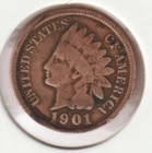 US Rare Old West 1901 Indian Head Penny Coin American Collection Shield Cent USA