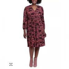 London Times Floral Smocked Waist Dress Size 3X NWT