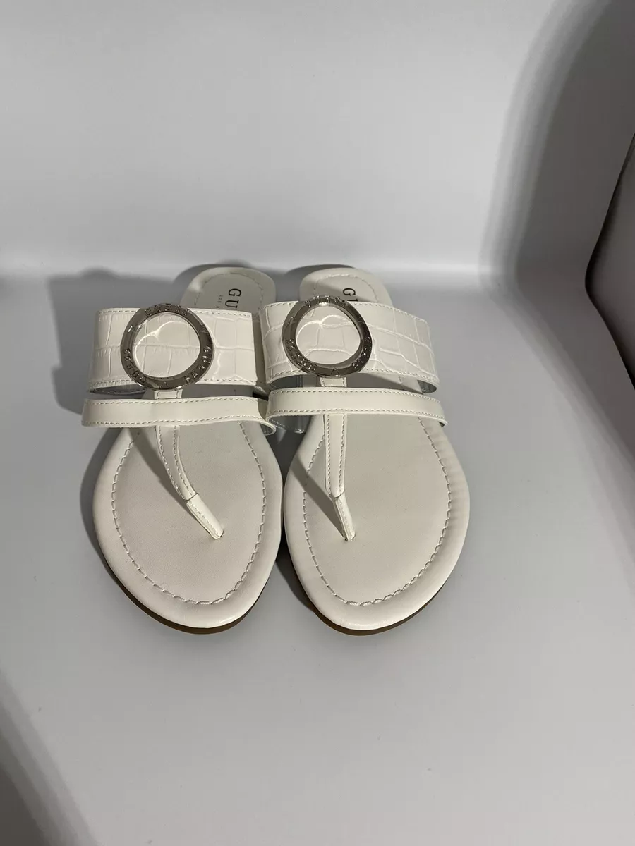 G by guess white best sale sandals