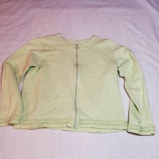 Hanna Andersson Girls Fleece Jacket Green 100 Cotton Long Sleeve Zip Kids 10