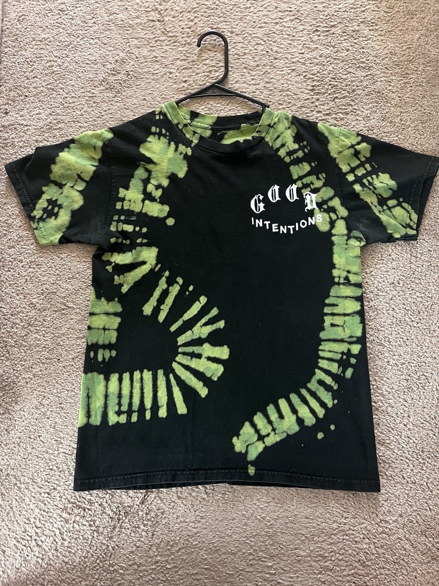 Tシャツ・カットソー XO Nav Official Good Intentions Proud of Me? Tie Dye T-Shirt NAV XO Good Intentions Tee Sz Large Black Green Tie Dye