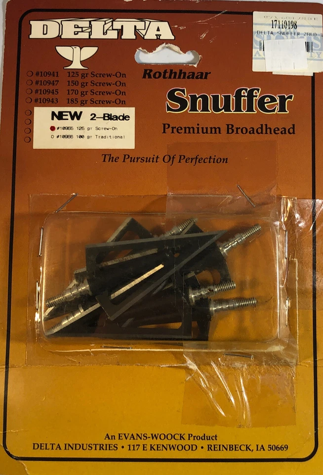 RARE Delta #10965 125GR. 5pcs 2 Blade Screw-On Rothhaar Snuffer Broadhead-SHIP24 - Image 2 of 4