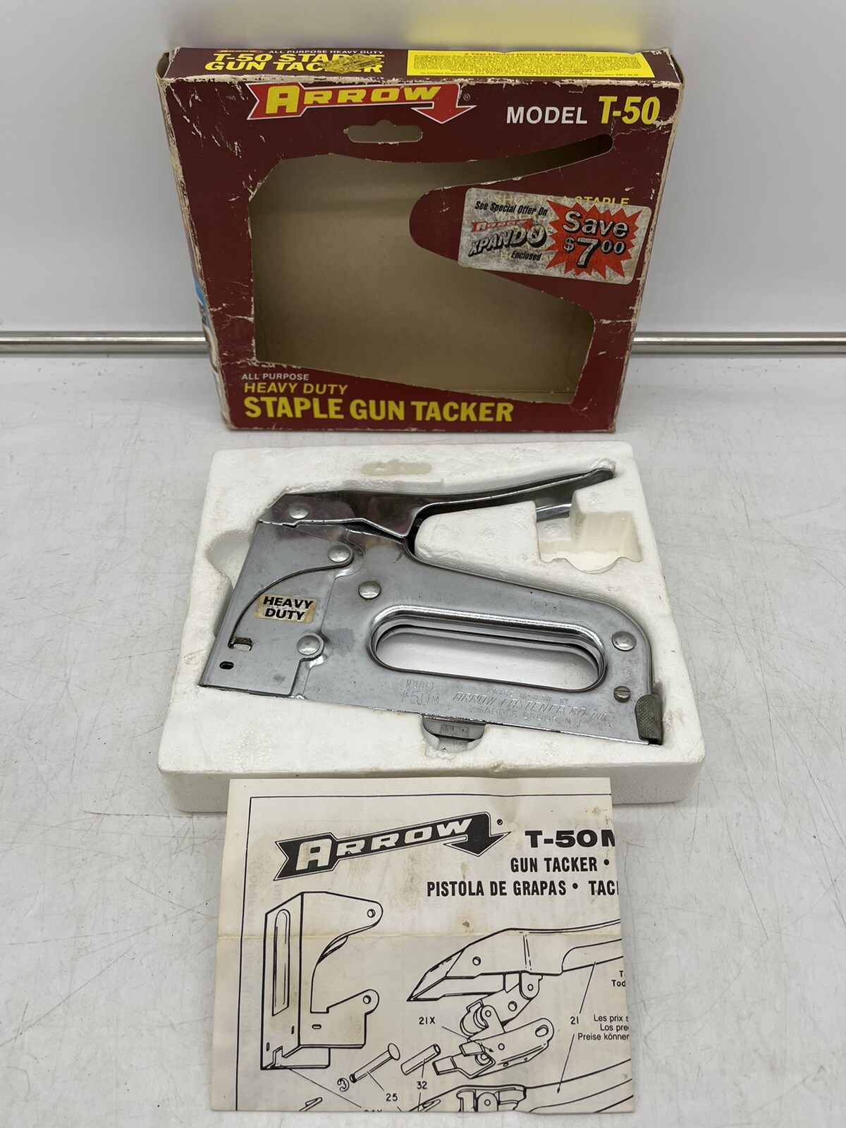 ARROW Stapler Stainless-Steel Heavy-Duty Staple Gun Tacker Fastener Model T-50-image