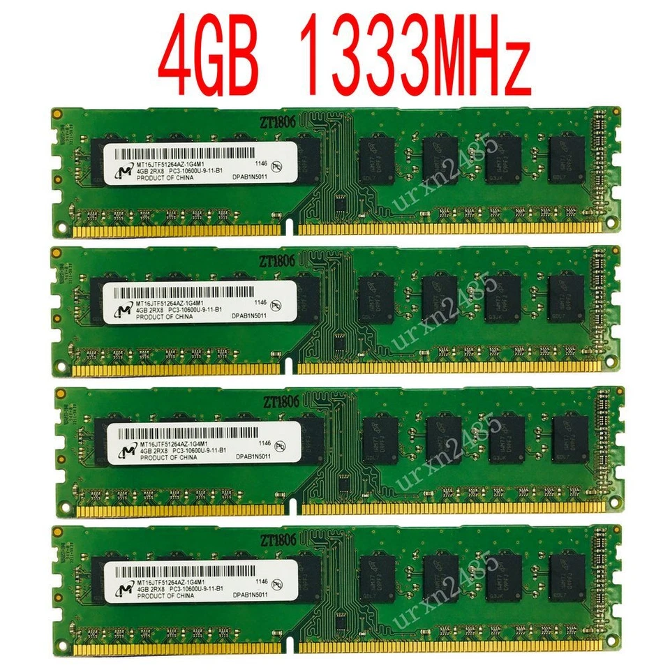 32GB 16GB 8GB 4GB PC3-10600U DDR3-1333 Desktop PC DIMM Memory RAM For Micron LOt - Image 3 of 4