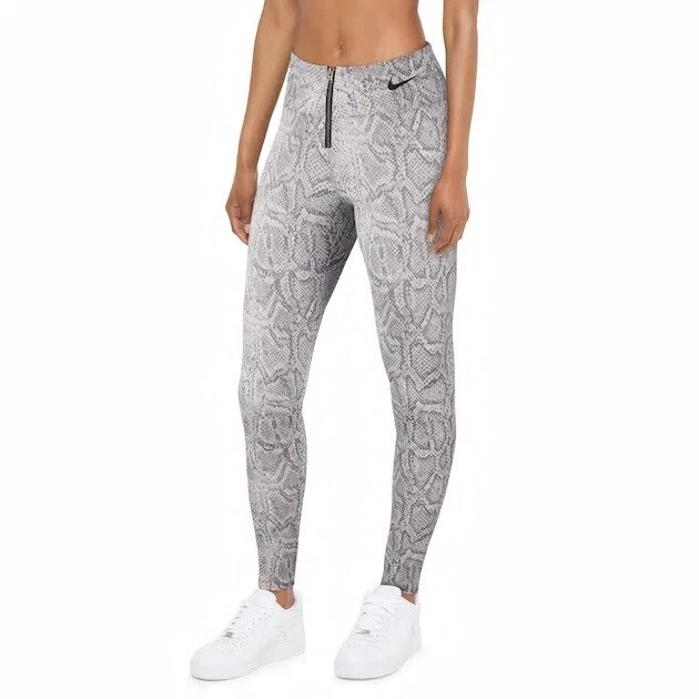 Nike Sportswear Womens Python Leggings CJ6353-100 White & Black