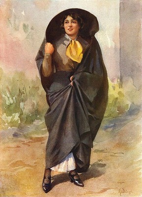 MALTA. Malteserin trägt National Headdress, Faldetta (Dingli) 1927 Print