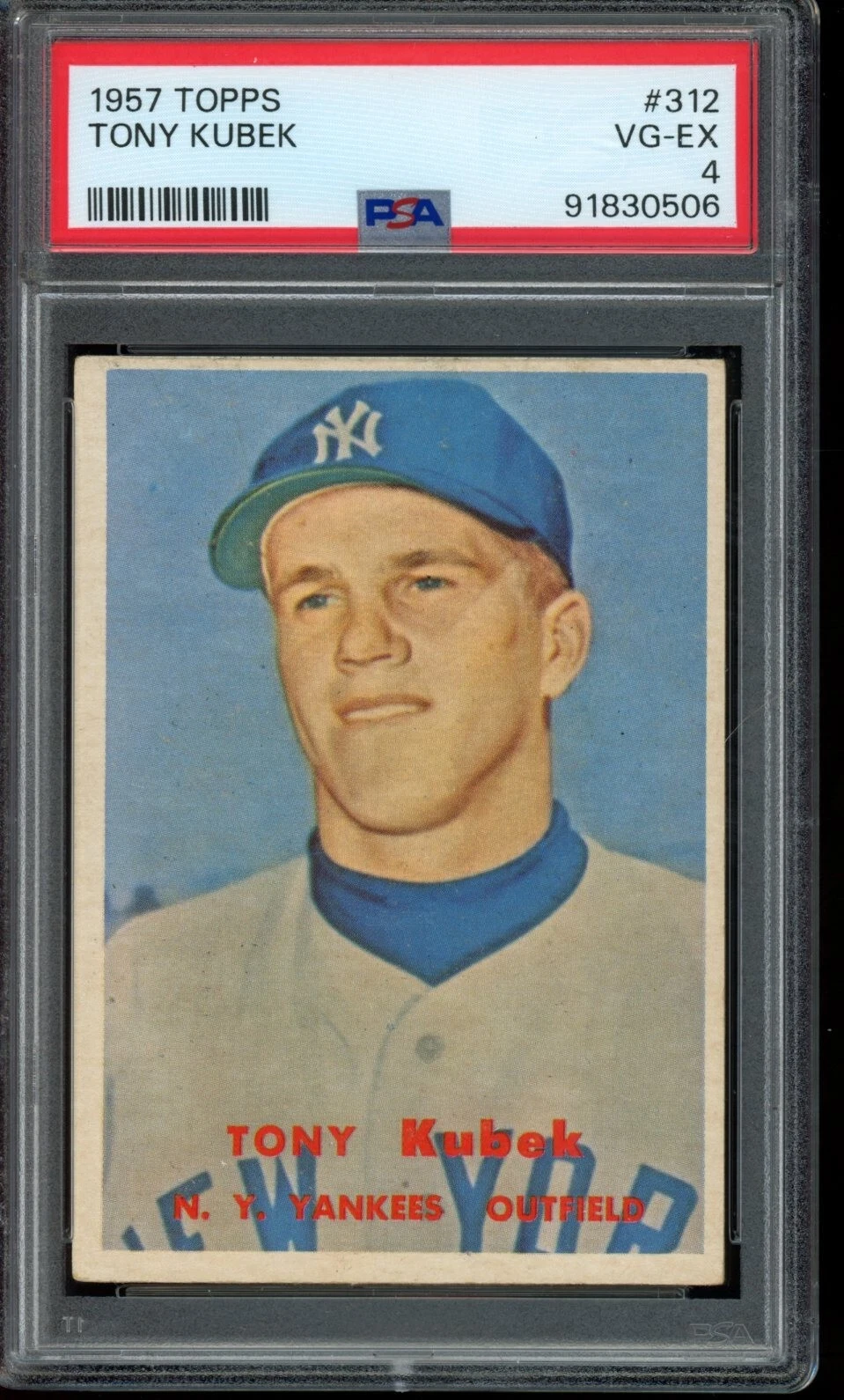 1957 Topps #312 Tony Kubek (RC) - PSA 4