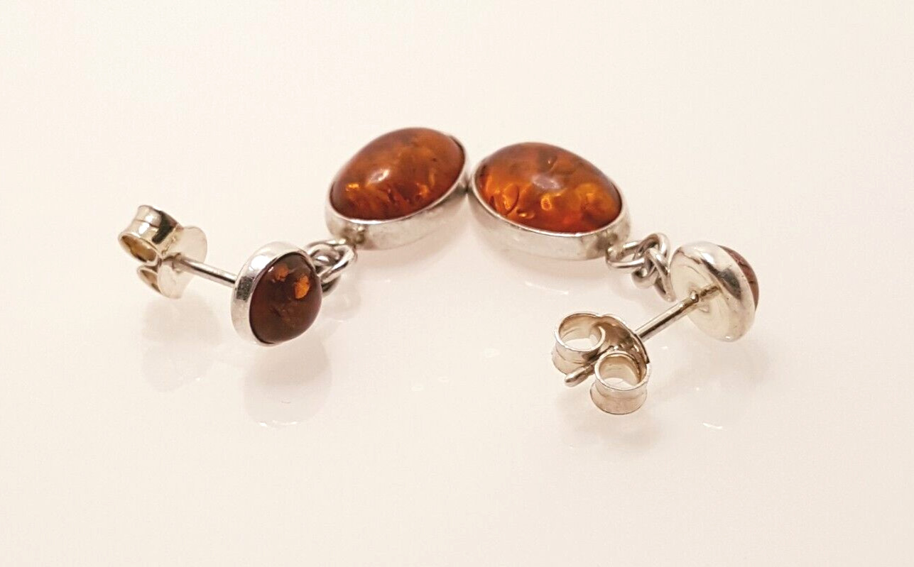Gorgeous Real Baltic Ambers Stud Dangle Earrings … - image 14