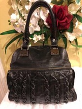 Treesje Black Leather Bag Purse (pu190