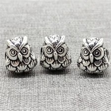 3pcs of 925 Sterling Silver Owl Beads 4mm Hole for Bracelet