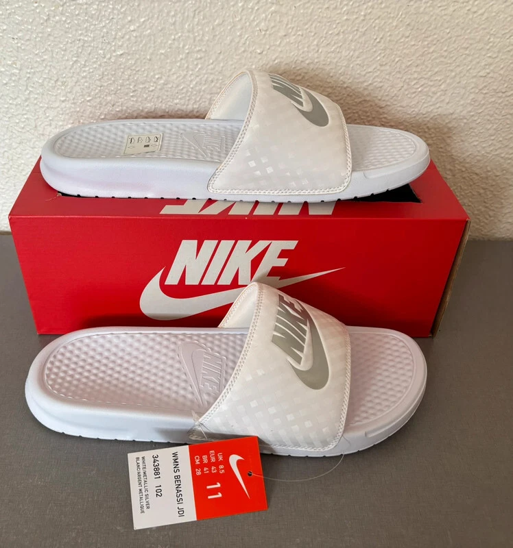 Sandales Nike Benassi JDI 343881 102 Blanches Taille 43 EU 11 US 8 5 UK Neuves