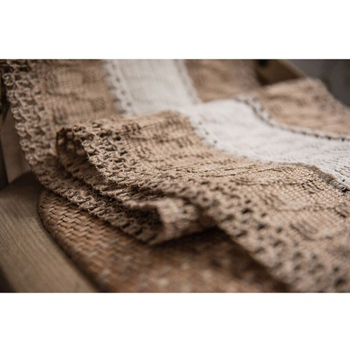 Knit Table Runner Fringe Tablecover Tablecloth Tassel Banquet Home Retro Ethnic - Picture 2 of 10