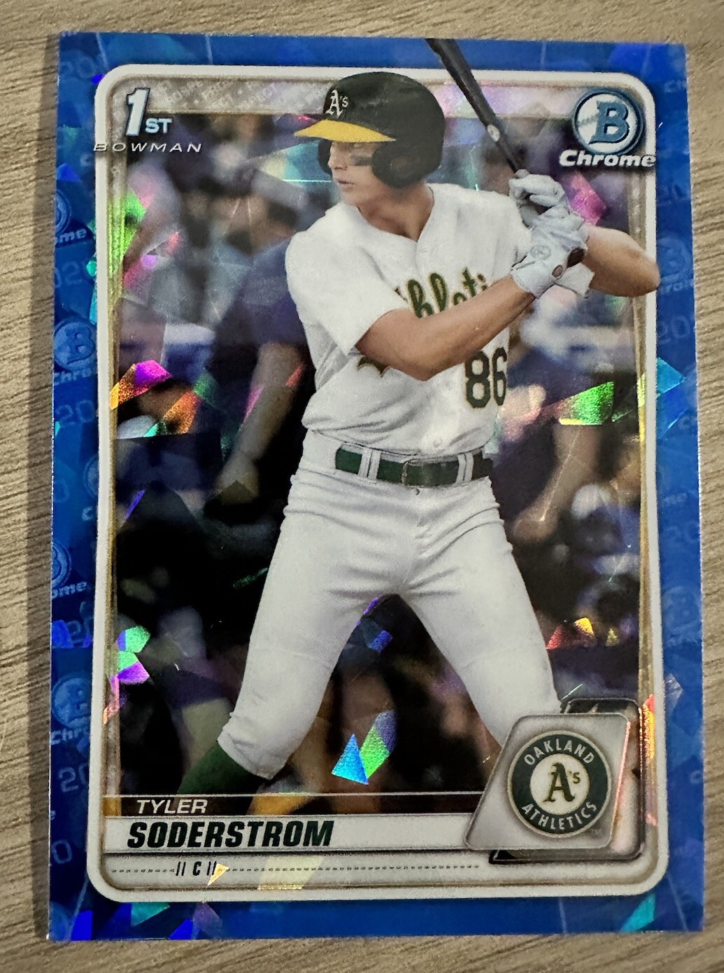 2020 Bowman Draft #BD-119 Tyler Soderstrom 1st Chrome Sapphire Refractor A's