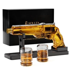 Gun Whiskey Decanter Sets for Men, Kollea Liquor Decanter Set with Glass, Uni...