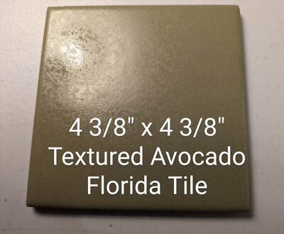 1 pc. Avocado Green 4-3/8'' New  Textured Ceramic Florida Tile Old New Stock